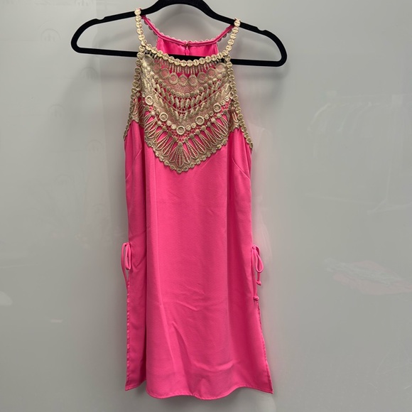 Lily Pulitzer Hot Pink Dress with Skort under top layer - Size 6 - Like New - Picture 2 of 6